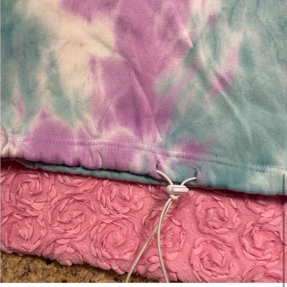 Tie-dye cropped hoodie with drawstring - Picture 7 of 14